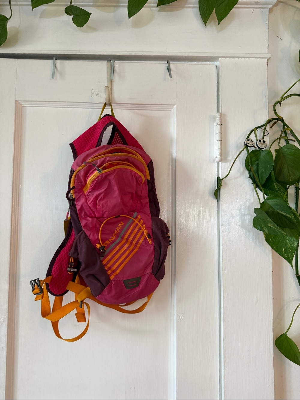 Natan Hot Pink Backpack with Orange Straps